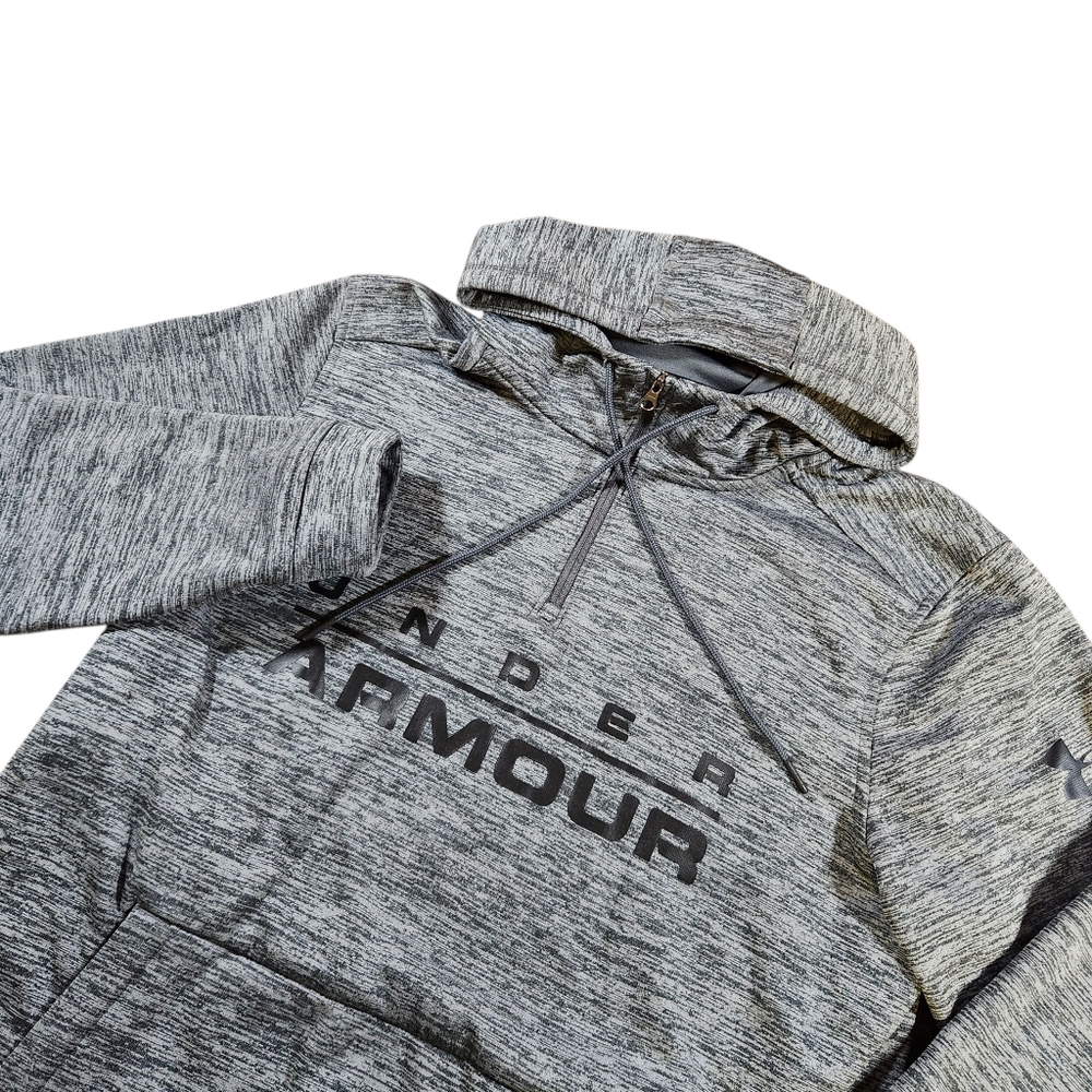 Under Armour Men's Size Medium Gray 1/4 Zip Hoodie Pullover Sweatshirt Sweater